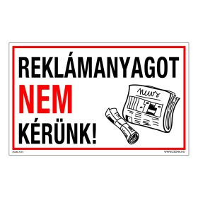 Reklámanyagot nem kérünk! Öntapadós matrica 160x100 mm