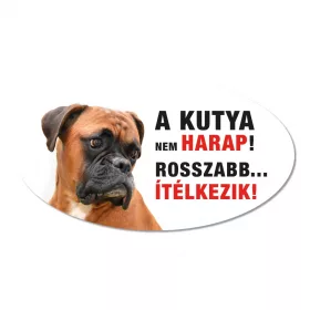 Vigyázz a kutya harap tábla műanyagból BOXER