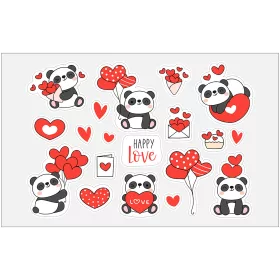 Öntapadós valentin napi-panda matrica csomag
