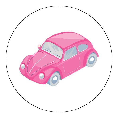 Vasalható Ovis jel csomag  Rózsaszín autó  mintával