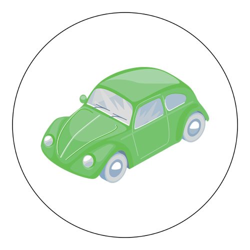 Vasalható Ovis jel csomag  Zöld autó  mintával