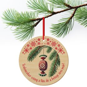 Karácsonyfa dísz fából nyomtatva Szaloncukor